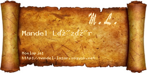 Mandel Lázár névjegykártya
